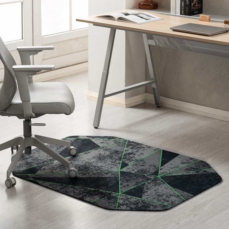 Jani Gaming Chair Mat - Anti-Slip Ergonomic Rug and Chairmat Combo for Home Office, Hard Floor Protector with Smooth Glide