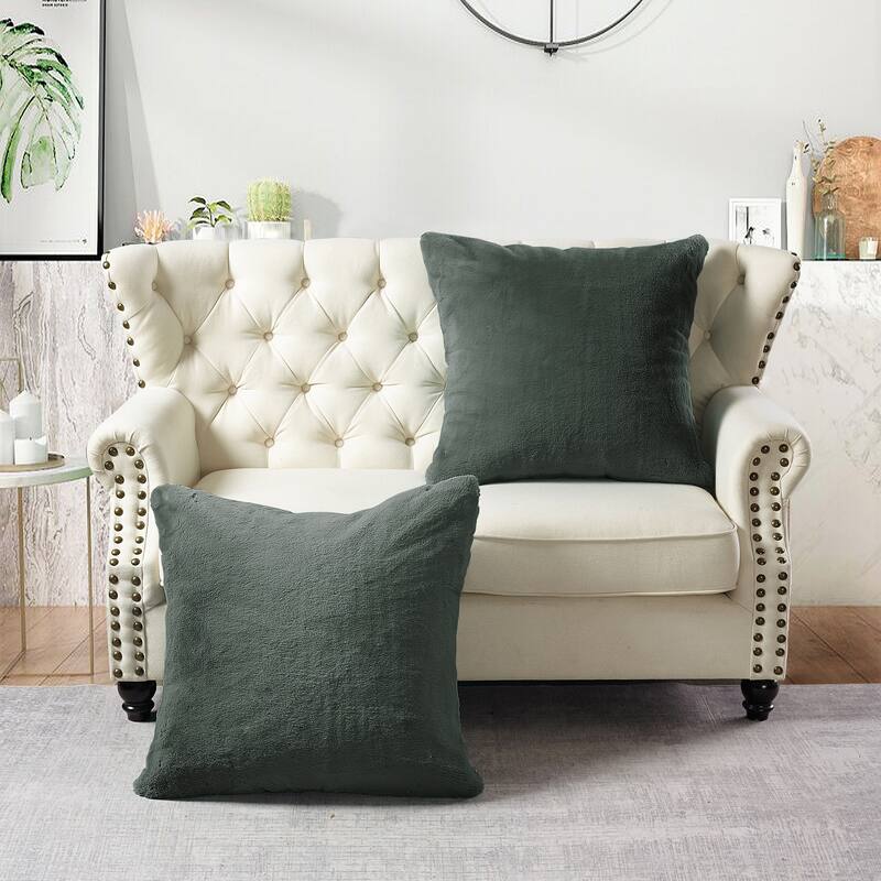 Serenta Heavy Fauxfur Pillow Shell 2 PC Set, NO INSERT