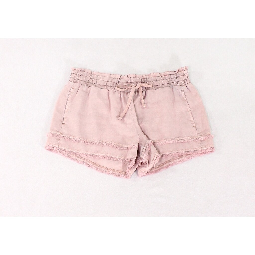 Shop Cloth Stone Womens Shorts Purple Size Xs Fringe Hem Tie