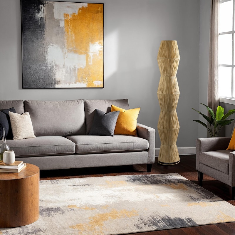 Renata Floor Lantern - Paper Raffia