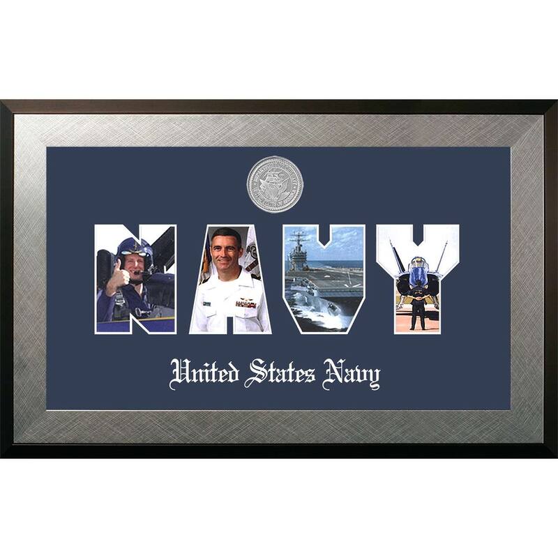 Patriot Frames Navy Collage Photo Honors Frame with Silver Medallion