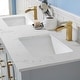 preview thumbnail 6 of 8, Shannon 60" Double Vanity in Paris Grey and Composite Carrara White Stone Countertop Without Mirror