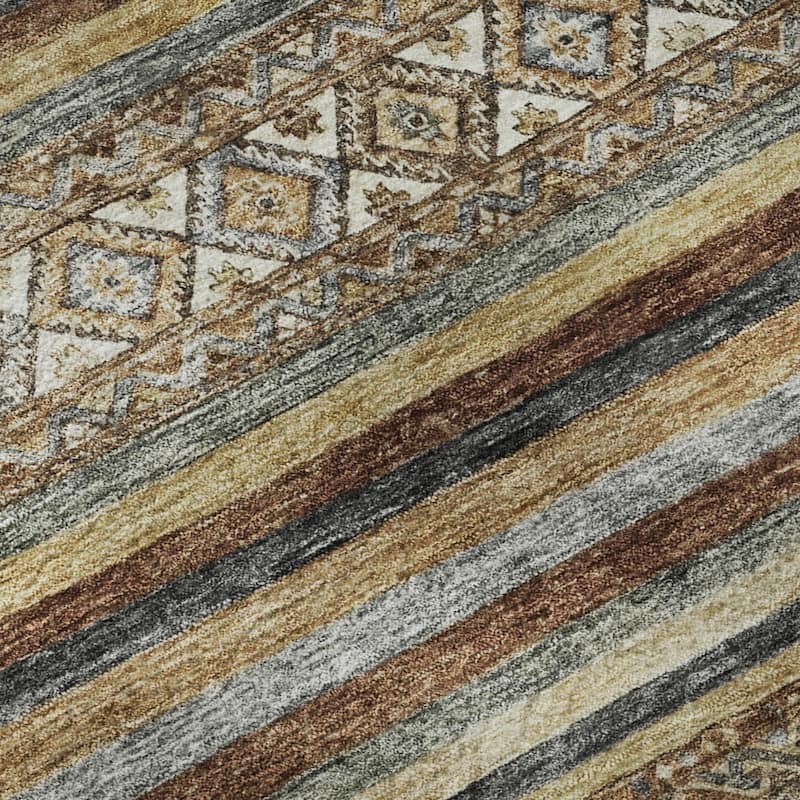 Premium Washable Super Soft Boho Stripes Mayfield Rug