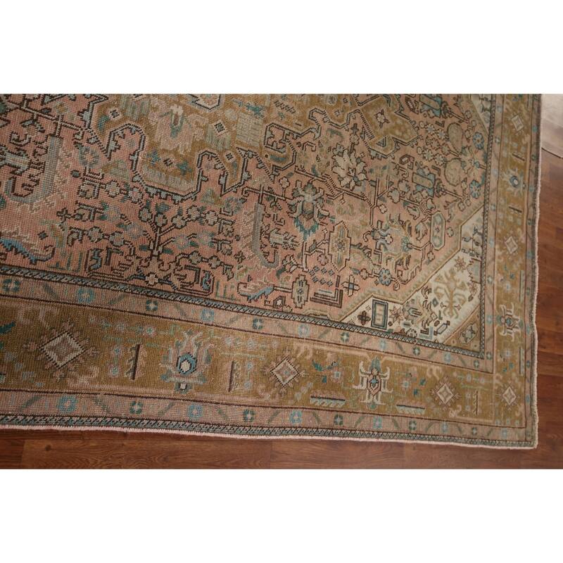 Distressed Tabriz Persian Vintage Area Rug Hand-Knotted Wool Carpet - 6'5" x 9'3"