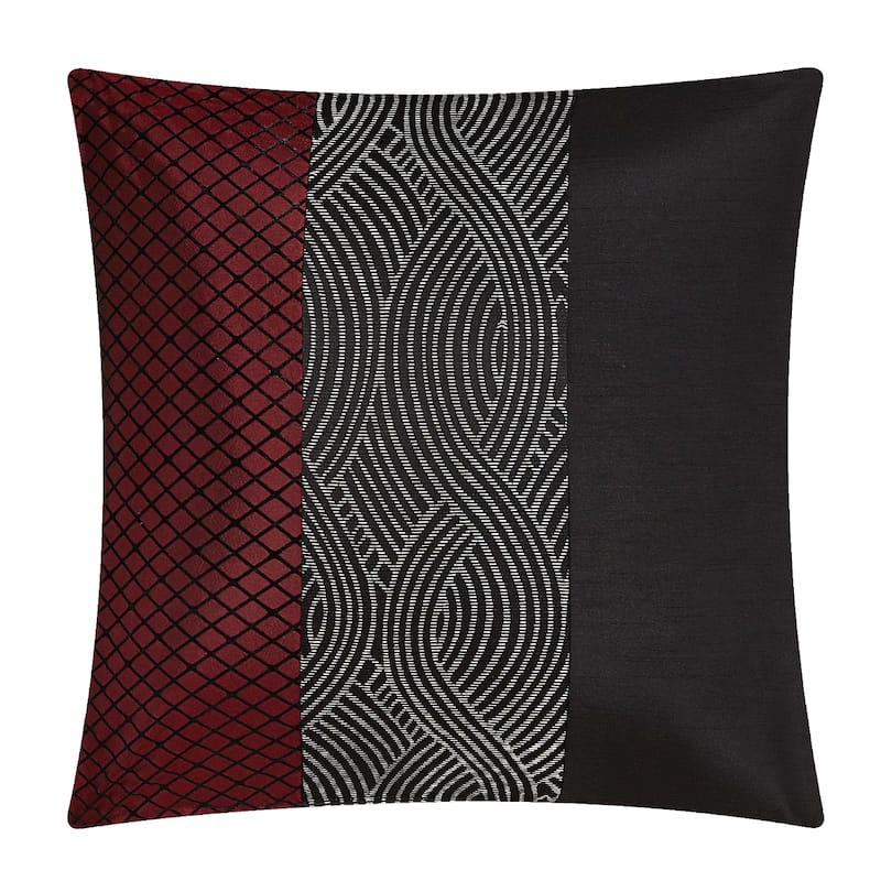 Nanshing Ester Red and Black 7-Piece Comforter Set