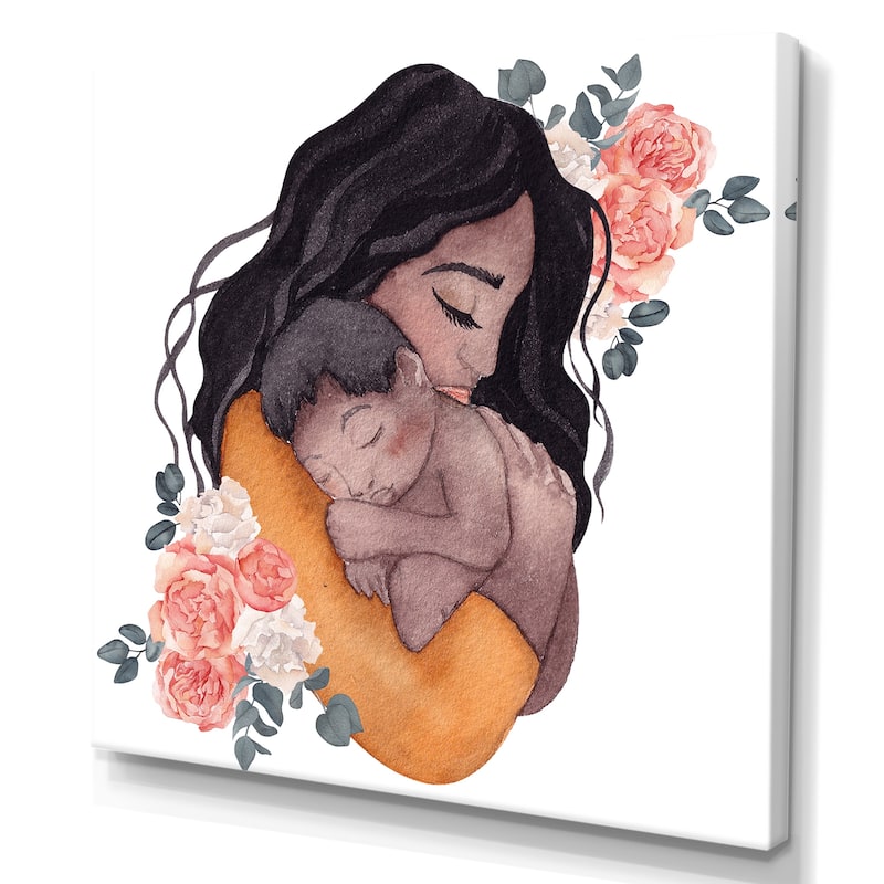 Designart "Young Pregnant Woman I" Glam Canvas Wall Art Print