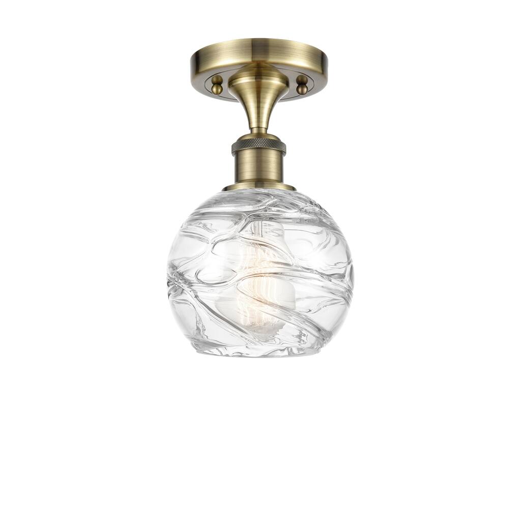 Innovations Lighting Athens Deco Swirl - 1 Light 6" Semi-Flush Mount