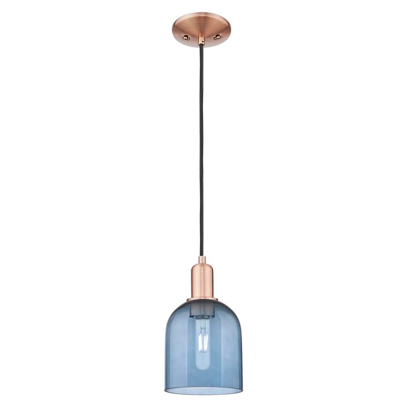 Innovations Lighting Endless Possibilities Arcadia - Bella - 1 Light 6" Cord Hung Mini Pendant - Blue/Antique Copper