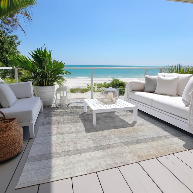 Belo Ombre Weather Resistant Classic Meets Modern Runner Outdoor Rug