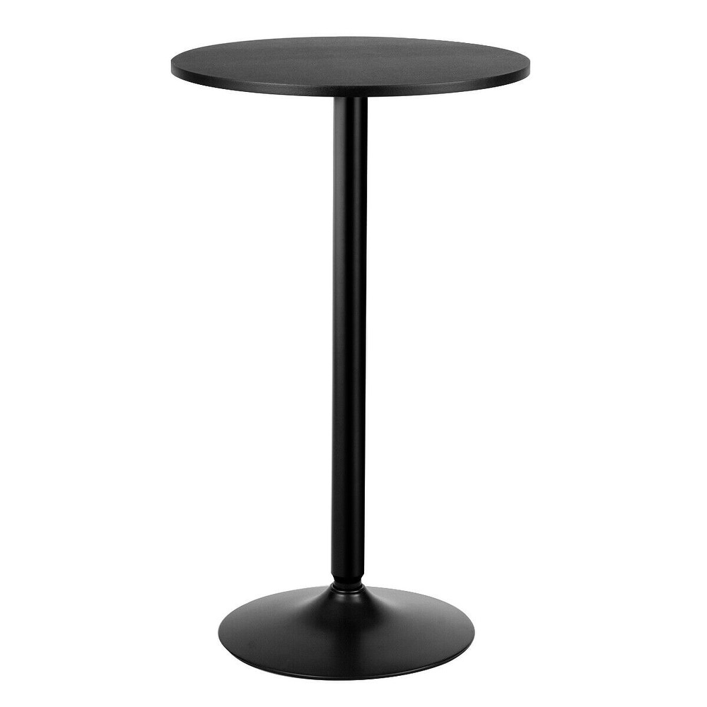 Black Bar Table Round Metal Bistro Table Iron Black Industrial Design Space Saving Compact 
