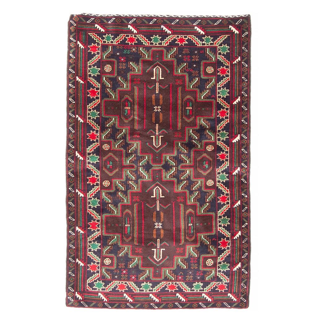 Teimani Brown Rug 3'0" x 5'2" - 3'0 x 5'2