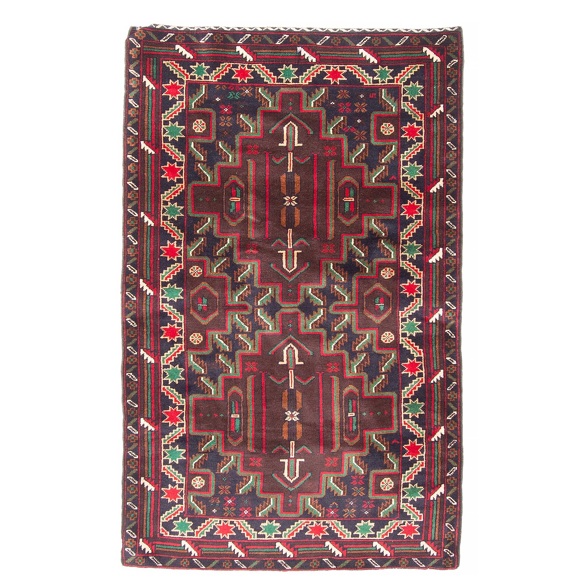 Teimani Brown Rug 3'0" x 5'2" - 3'0 x 5'2