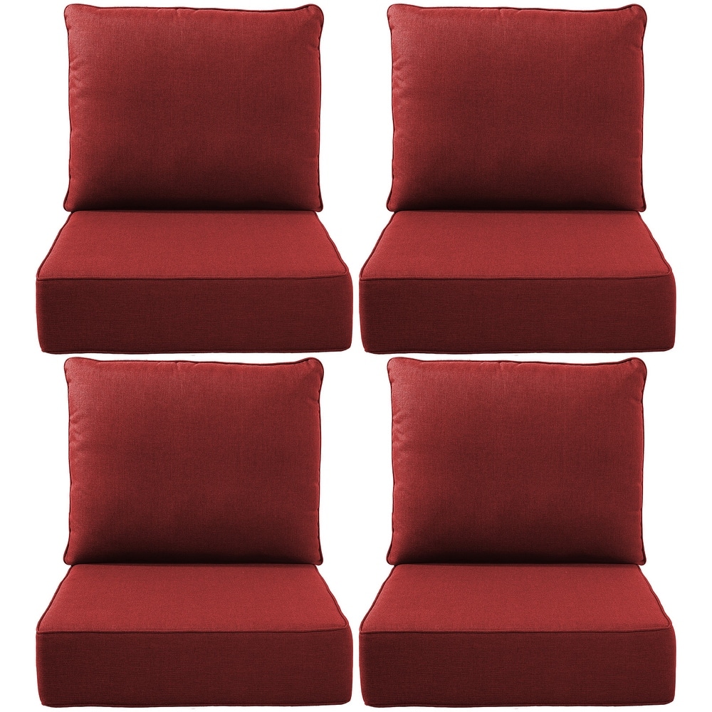 Gymojoy 24"x22"x6" Patio Thick Cushions & Pillows Set - Deep Seat Indoor/Outdoor Water & Fade Resistant