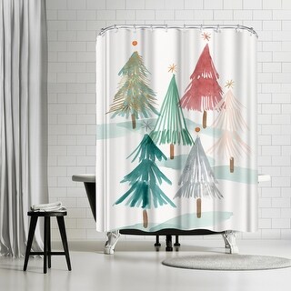 Americanflat 71" x 74" Shower Curtain, Christmas Trees Ii by PI Creative Art