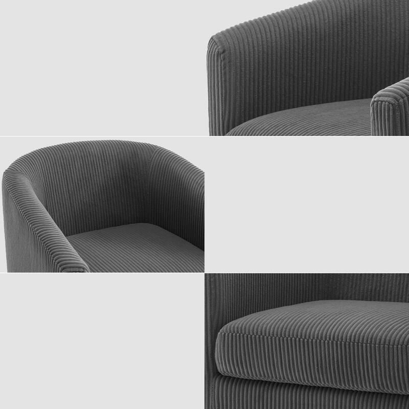 Modern Upholstered Barrel Chair Swivel Accent Chair for Living Room