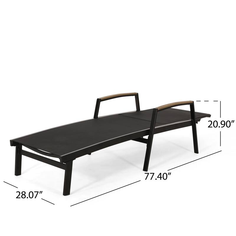 Oxton Outdoor Aluminum Chaise Lounge (Set of 4) by Christopher Knight