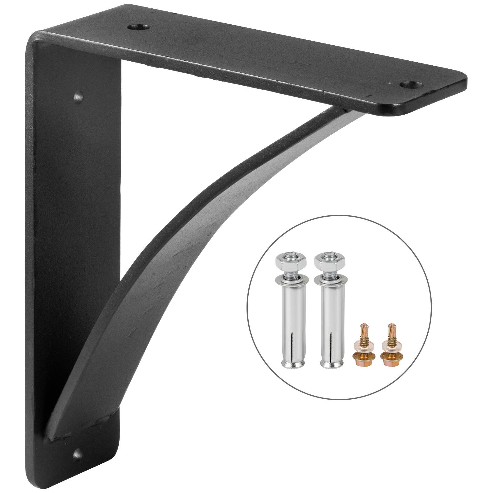 VEVOR Heavy Duty Shelf Brackets 2 Pack, Wall Matte Black DIY Rustic