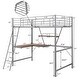 preview thumbnail 16 of 15, Twin Size Metal Loft Bed with L-Shaped Desk & Shelf & Full-Length Guardrail & Ladders