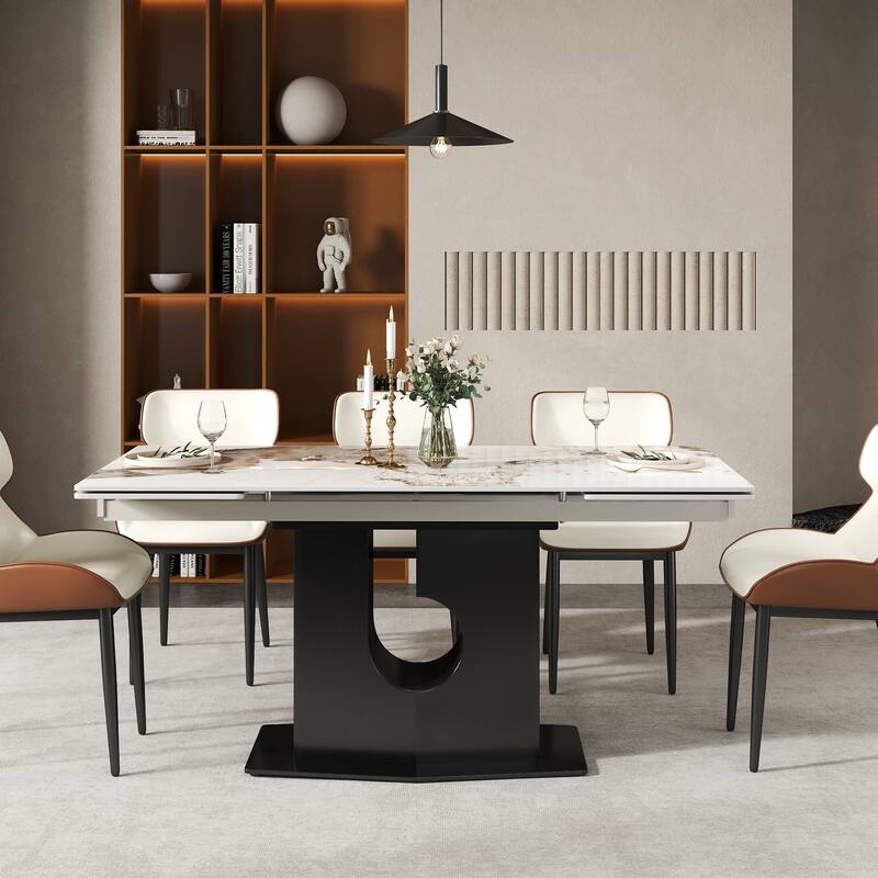 63''-94'' Kitchen Large Extendable Dining Table for 4-8 People