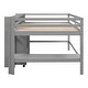 preview thumbnail 14 of 13, Gray Full Pine Low Loft Bed with Desk and Drawers