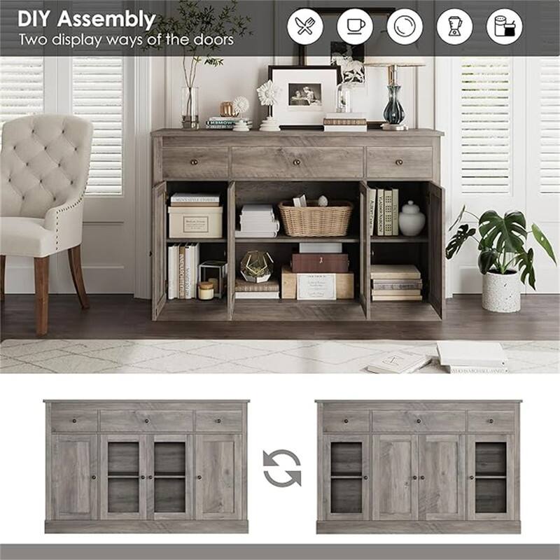 Buffet Cabinet - 15.7"D x 55"W x 35.4"H