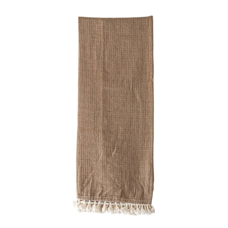 Foreside Home & Garden Reversible Throw Blanket Brown Cotton