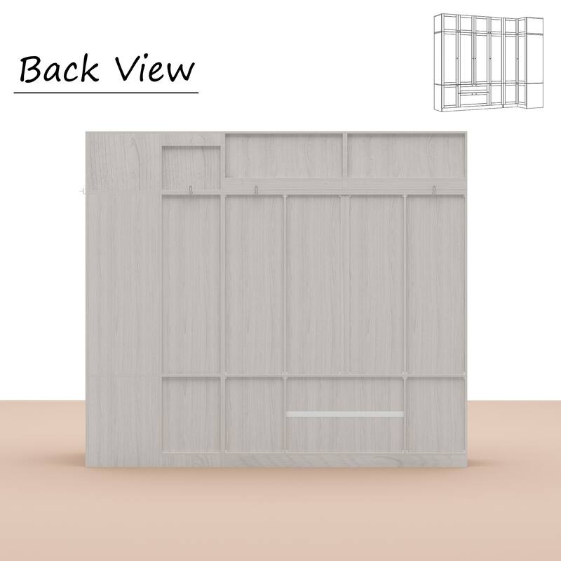 Combo Large Frosted Glass Closet: Versatile Wardrobe Options Armoires