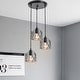 preview thumbnail 6 of 4, Industrial Wrought Iron 3-Light Metal Cage Pendant Lighting - H6.1'' H6.1'' - Black