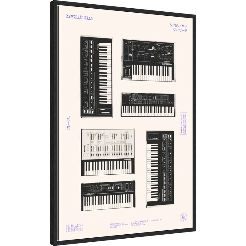 Synthetisers by Florent Bodart (23 x 33 in.), Framed Canvas Wall Art Print