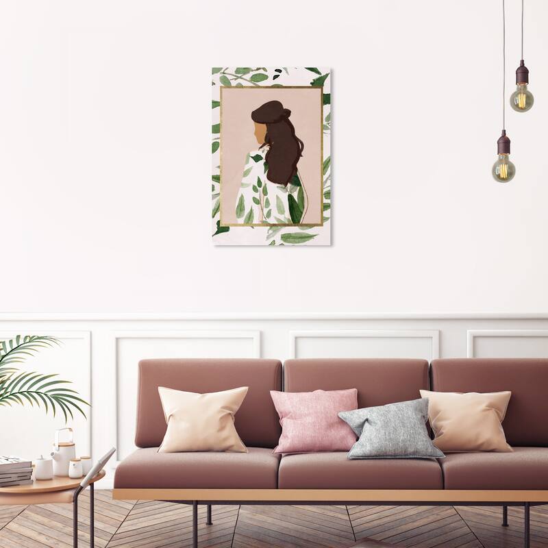 Wynwood Studio Canvas Fashion and Glam Palette of Foliage Vertical Green and Metallic Gold Glam Wall Art Canvas Print - 30 x 20