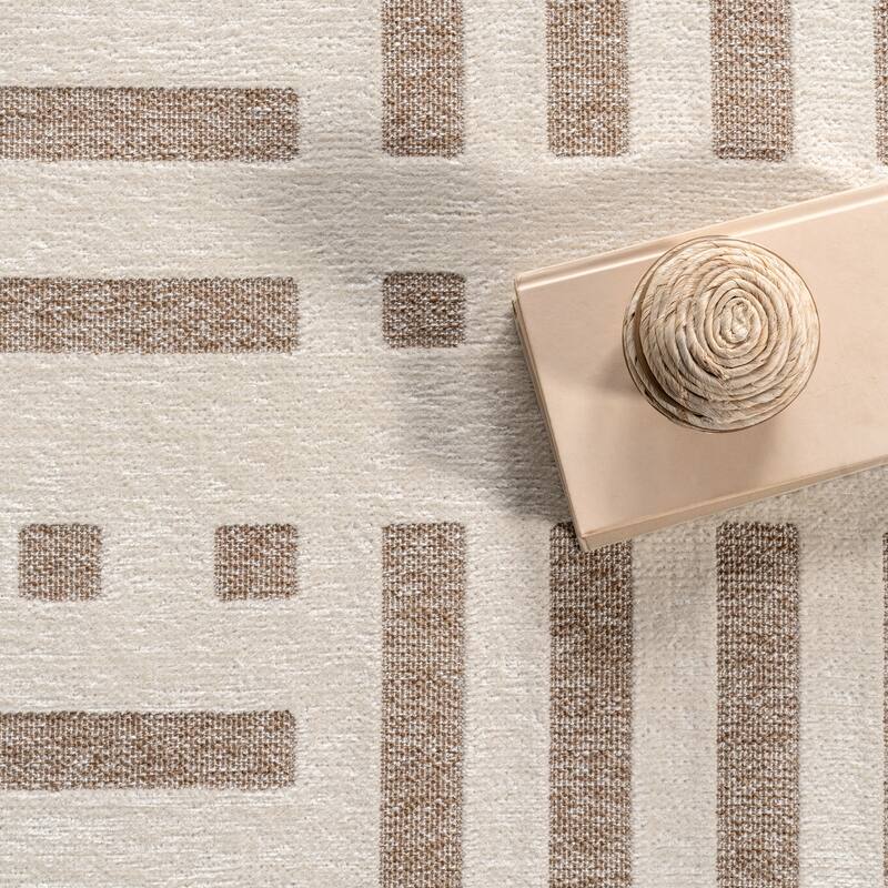 Nuloom Mina SuperiorWash Modern Stripes Reversible Machine Washable Area Rug