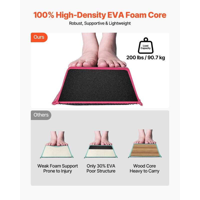 Pink Foldable 8ft Kids Balance Beam with EVA Mat, Wood Core and Portable Storage Bag - 46.25 x 6.2 x 5 in