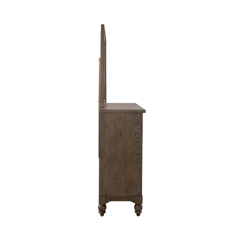 Americana Farmhouse Shelter Bed, Dresser, Mirror, and Nightstand Bedroom Set