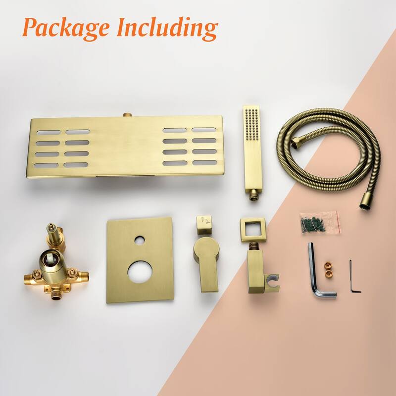 Wall Mount Bathtub Faucet With Handheld Shower Waterfall Tub Faucet Single Handle Tub Filler Set Complete With Rough-In Valve