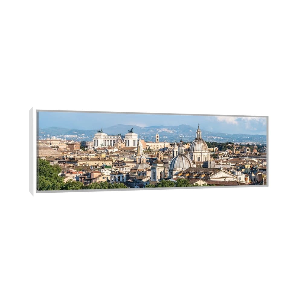 iCanvas "Rome Skyline Panorama With View Of Vatican And Victor Emmanuel II Monument" by Jan Becke Framed Canvas Print