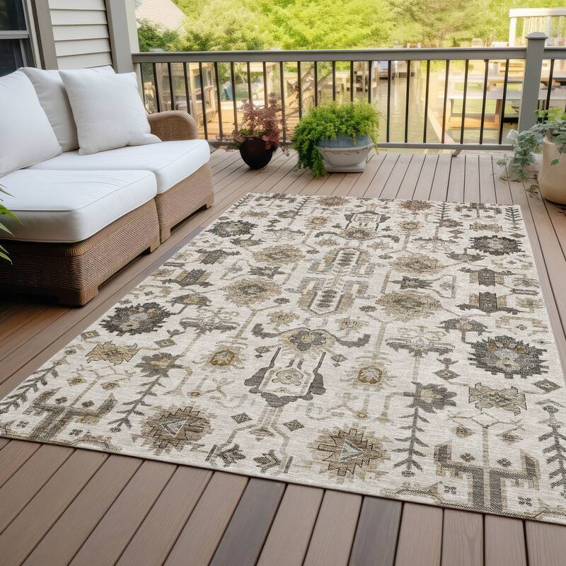 Machine Washable Indoor/ Outdoor Chantille Boho Rug