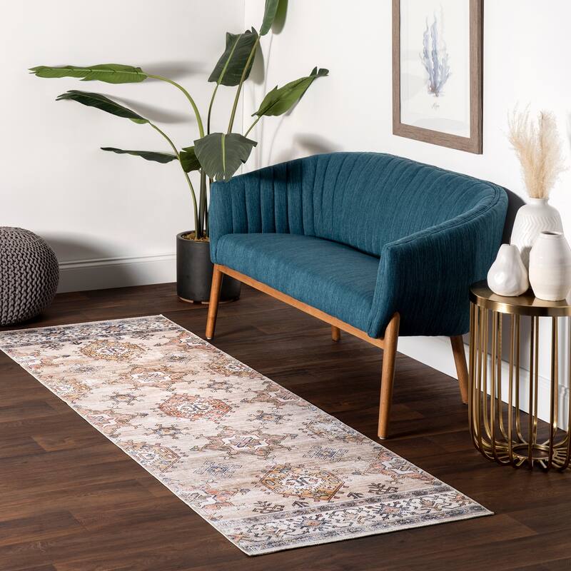 Nuloom Finley SpinClean Machine Washable Vintage Distressed Area Rug