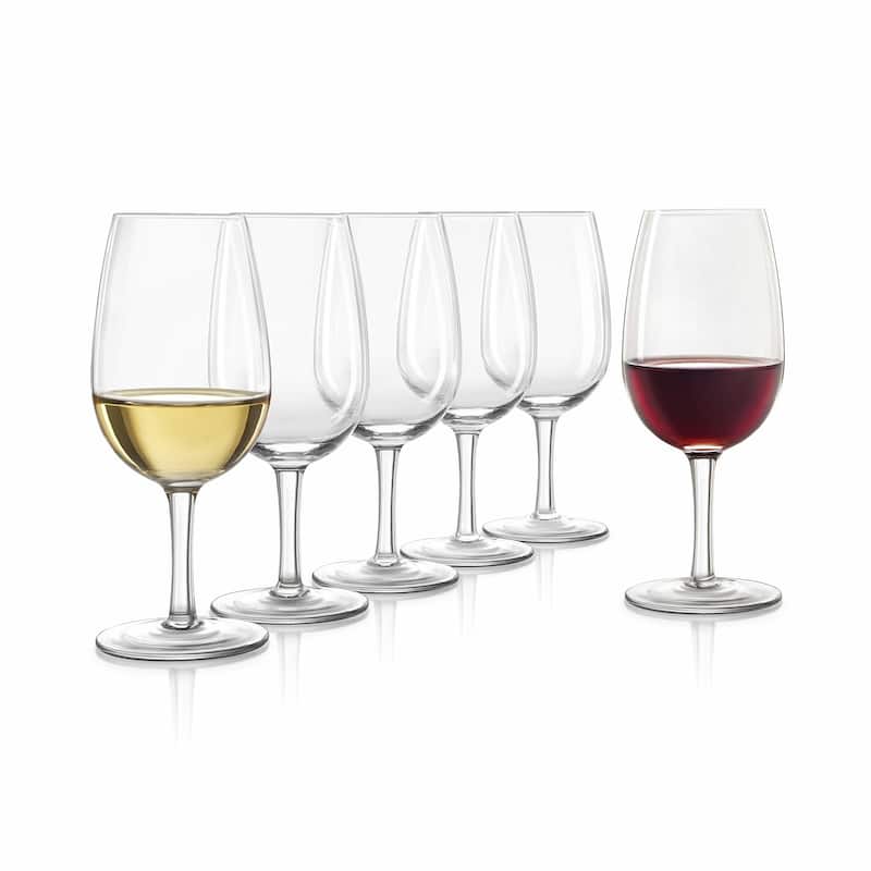 Final Touch Set of 6ISO Wine Tasting Crystal Glasses - 7.27 Oz - Set of 6 - Clear