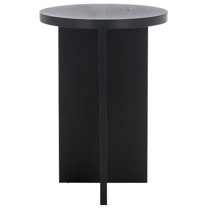 SAFAVIEH Barashi Modern Round Top End Table - 14"W x 14"D x 20"H - Black