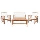 preview thumbnail 107 of 117, SAFAVIEH Fontana 4-piece Acacia Solid Wood Outdoor Conversation Patio Set