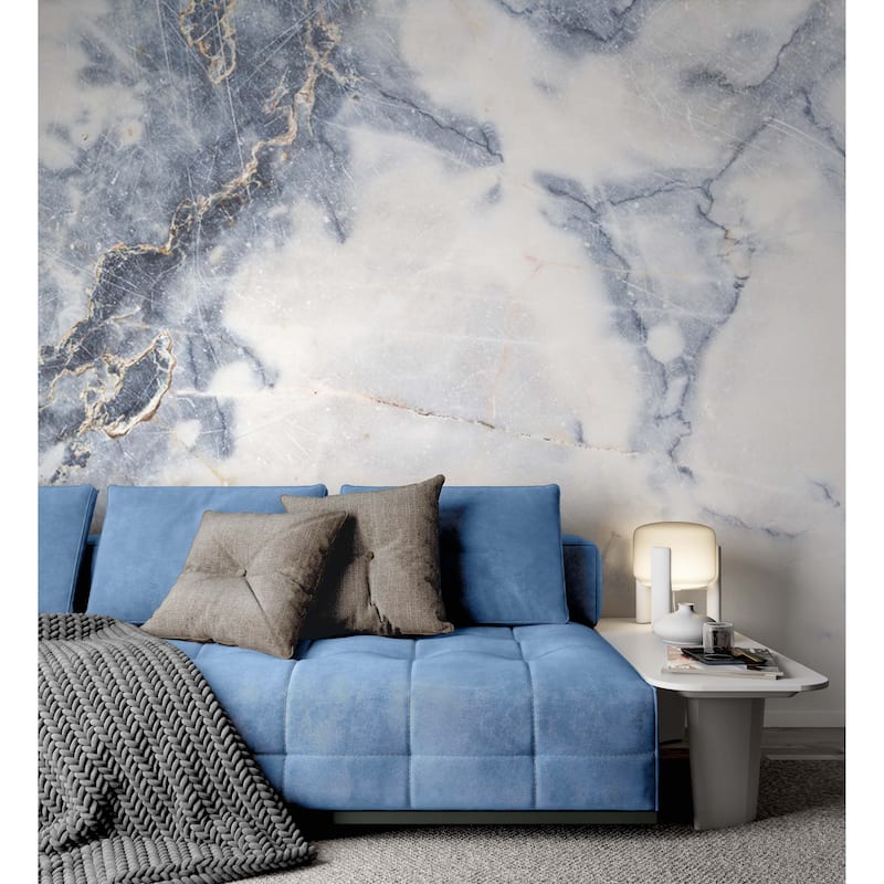 GK Wall Design Grey Stone Light Marble Texture Removable Wallpaper