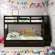 preview thumbnail 11 of 26, Full-Over-Full Stairway Wood Bunk Bed with Drawer,With Set Of Stairs,Storage and Guard Rail for Bedroom,White Espresso
