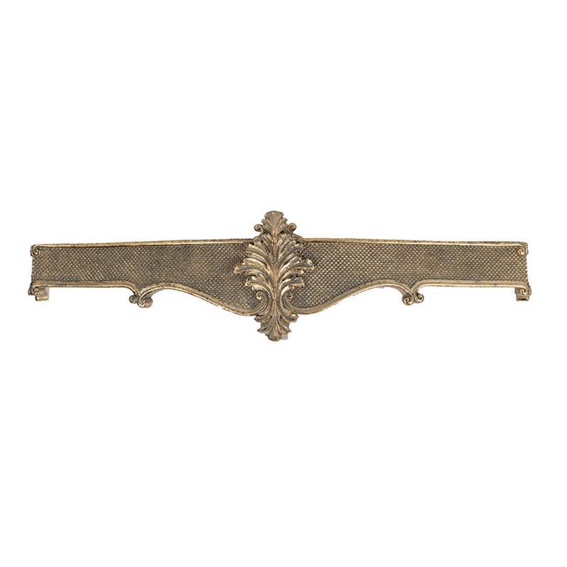 Riry 23 Inch Wall Plaque Shelf, Dotted Texture, Metal, Gold Resin Finish
