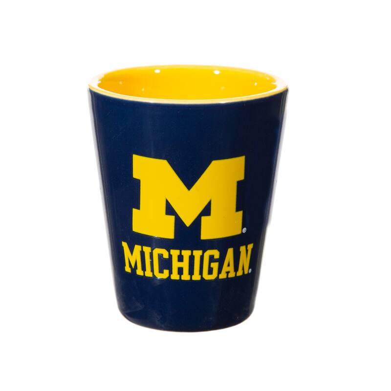 4-Piece Ceramic and Glass 2 oz. Shot Glass Set, University Of Michigan