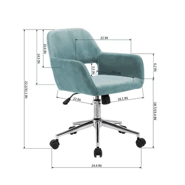 dimension image slide 7 of 8, Homy Casa Adjustable Upholstered Swivel Task Chair