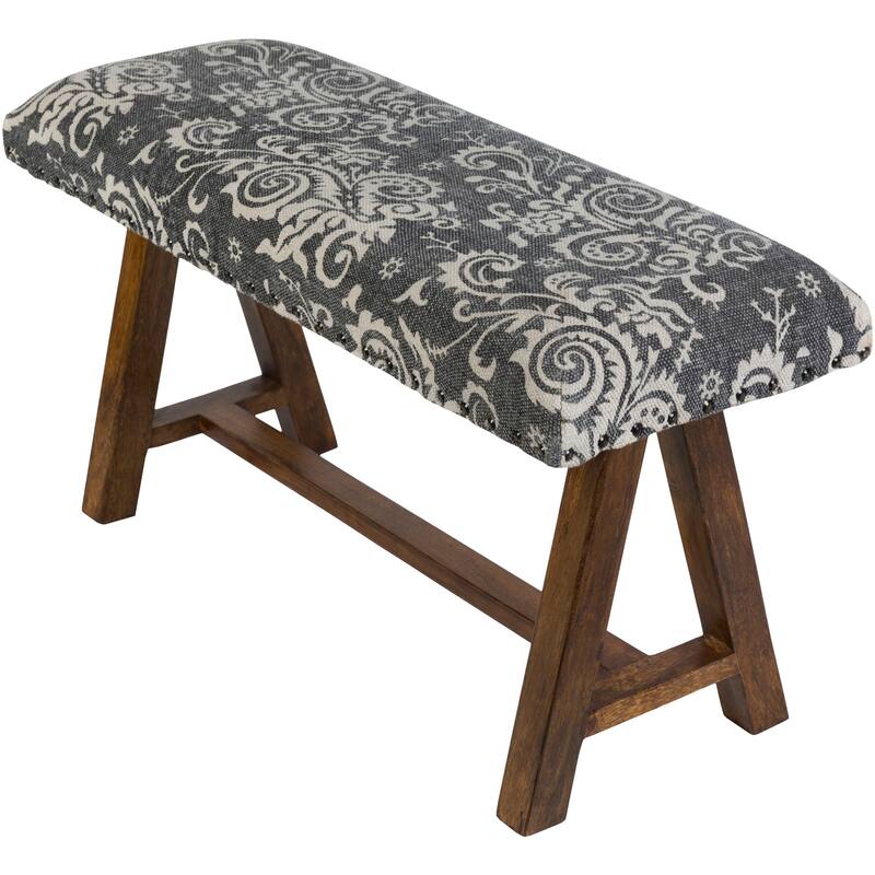 Yijun Black Boho Cotton Bench