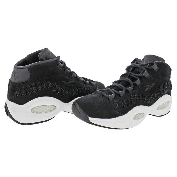 Shop Reebok Mens Question Mid Hof Basketball Shoes Non Marking
