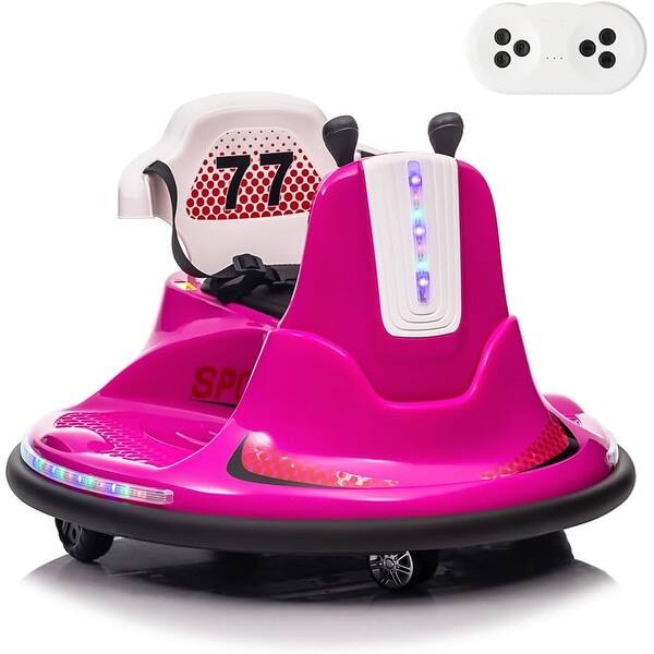 slide 2 of 28, Electric Ride on Bumper Car, Ride on Car with Remote Control Pink
