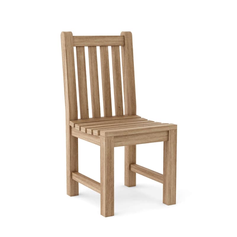 Teak Dining Chair - City Sleek Traditional Style - Indoor Outdoor Use - Sturdy Wood Seating - 35.5