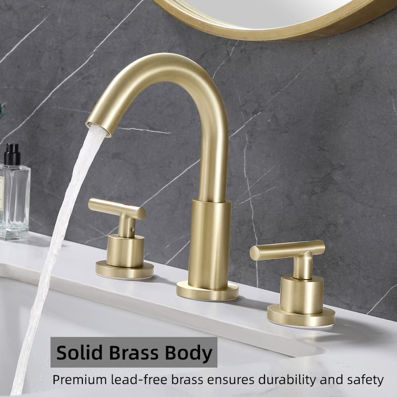 Modland 8-Inch Widespread Bathroom Faucet with Dual-Handle and 360°Swivel Spout